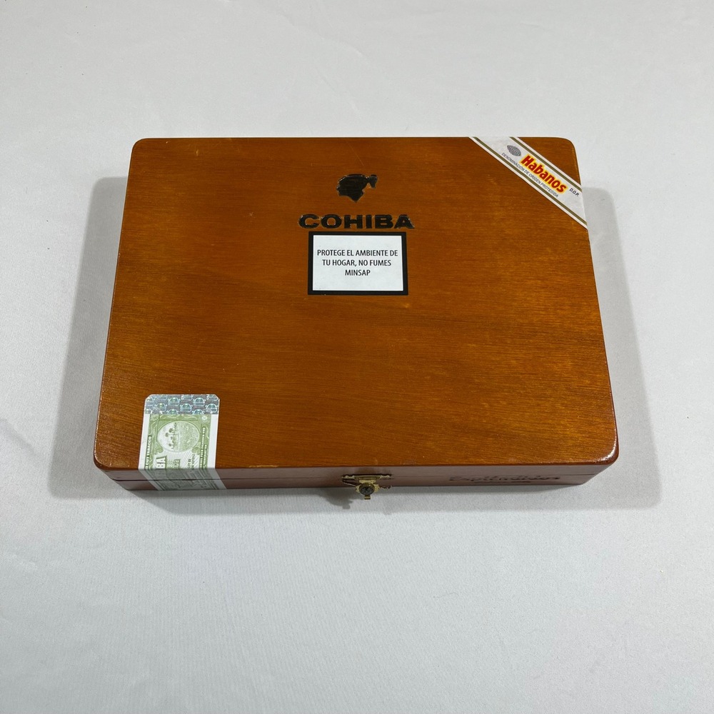Cohiba Espléndidos Empty Cigar Box Cedar Wood Brown Cuban Habanos Storage